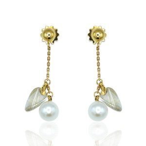 Superoro 18K Yellow Gold Pearl & Quartz Earrings